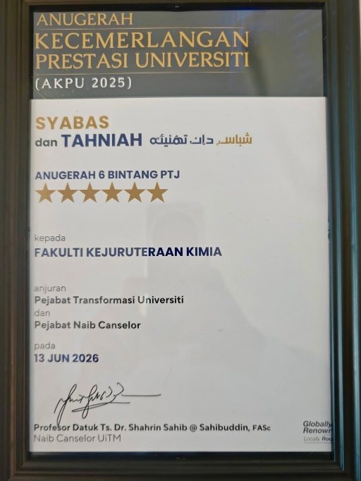 UiTM 6-Star award to the faculty, 2025