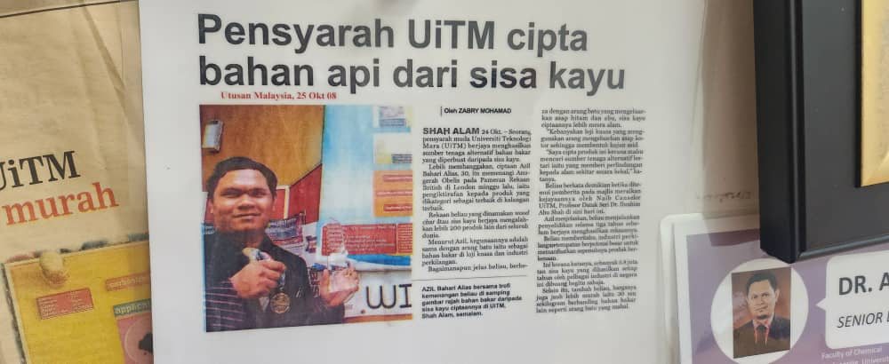 Pensyarah UiTM cipta bahan api dari sisa kayu